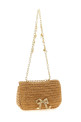 'Raffia bow charm' shoulder bag Beige