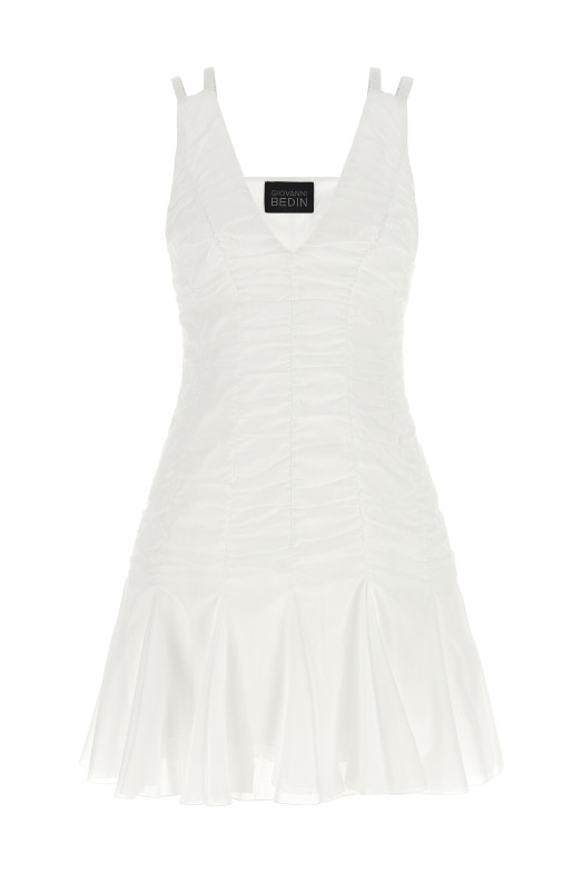 Smock effect dress White