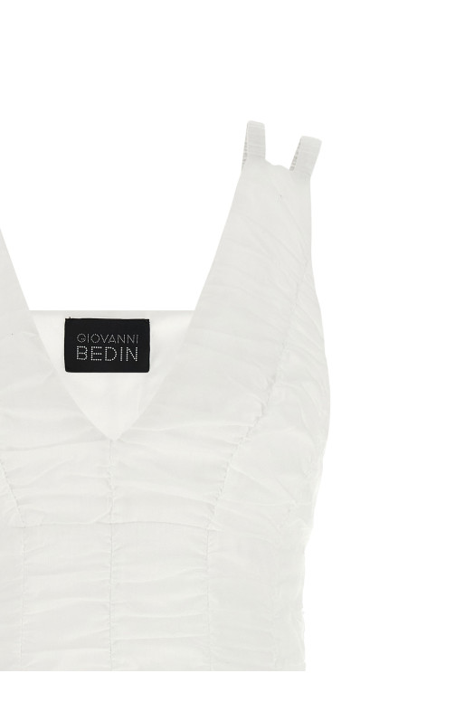 Smock effect dress White