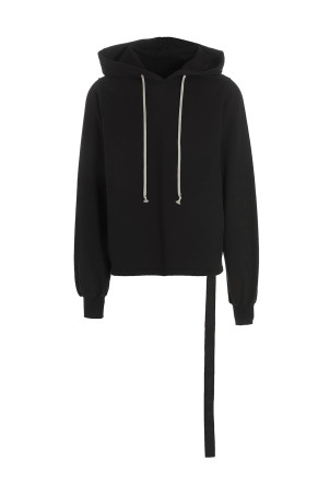 Asymmetrical stitching hoodie Black