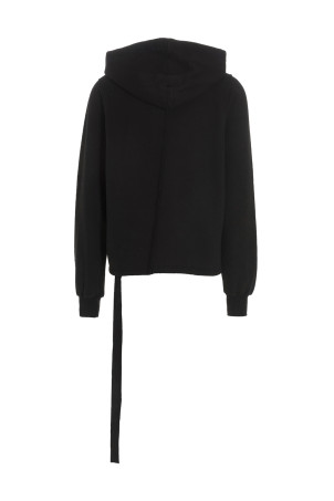 Asymmetrical stitching hoodie Black