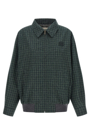 Check cotton blouson Green