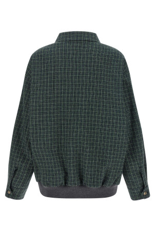 Check cotton blouson Green