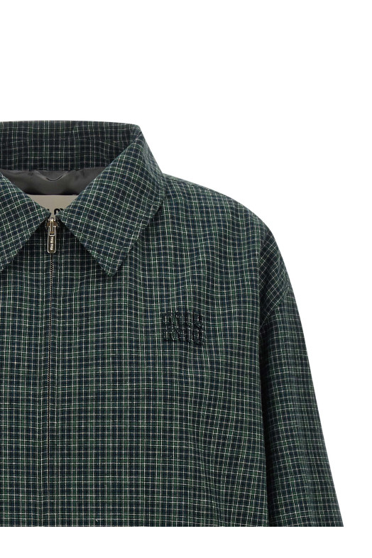 Check cotton blouson Green
