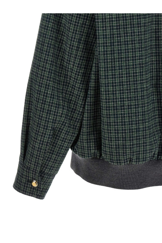 Check cotton blouson Green