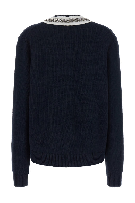 Кардиган с ожерельем «Jewel», синий PRADA P25O51SOOO6556F0008