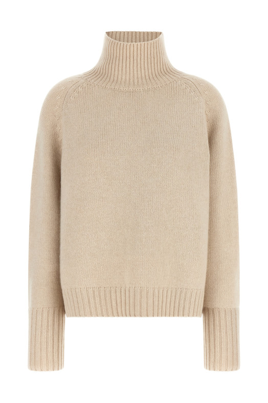 Cashmere turtleneck sweater Beige
