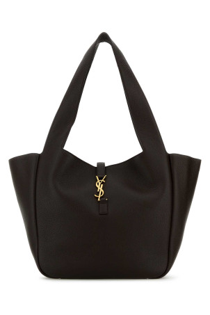 Brown leather Le 5 Ã  7 Bea shopping bag SAINT LAURENT (763435AADUU)