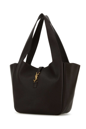 Brown leather Le 5 Ã  7 Bea shopping bag SAINT LAURENT (763435AADUU)