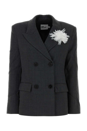 Graphite twill oversize blazer Gray SELF PORTRAIT (AW26082JGR)