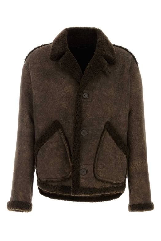 Chocolate shearling jacket GIORGIO ARMANI (GM004412AF30037)