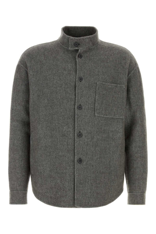 Grey silk blend overshirt GIORGIO ARMANI (GM004453TE23830)