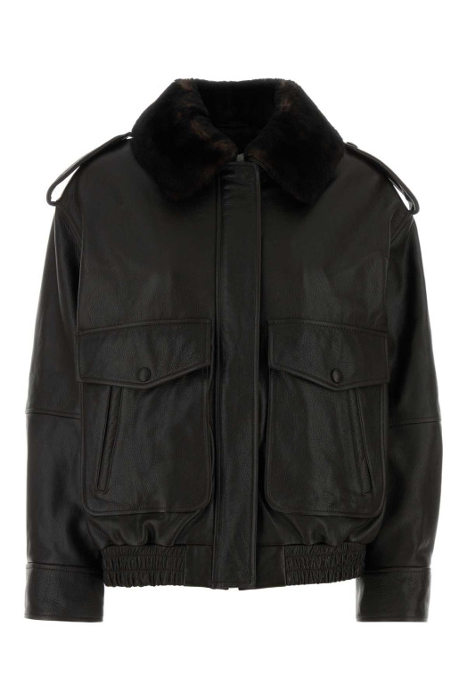 Dark brown leather Russo jacket LOULOU DE SAISON (RUSSO)