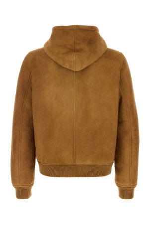 Camel shearling jacket PRADA (UPW638SOOO6157)