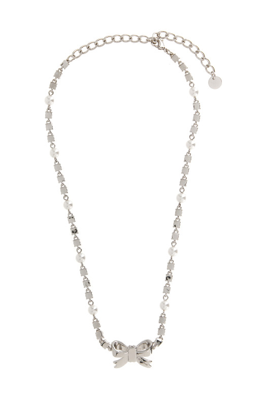 Ожерелье «Crystal Pearl Bow», серебро AW26604NSLSILVER