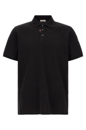 Tricolor detail polo shirt Black