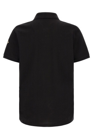 Tricolor detail polo shirt Black