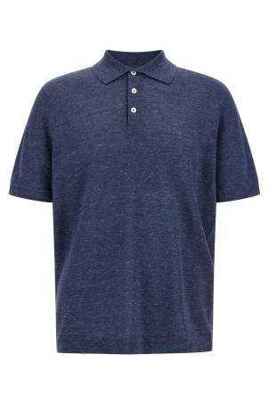Linen cotton polo shirt Blue