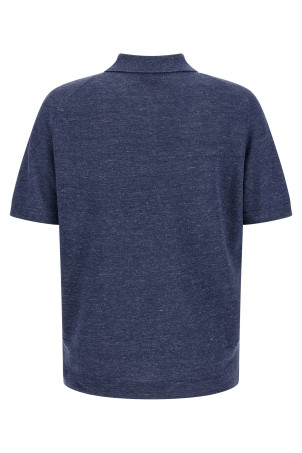 Linen cotton polo shirt Blue