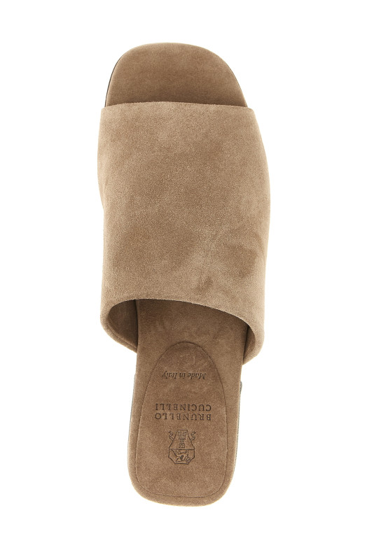 Monile suede sandals Brown