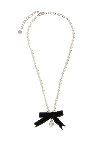 Ожерелье «Black Bow Pearl», чёрно-серое AW26606NWWHITE