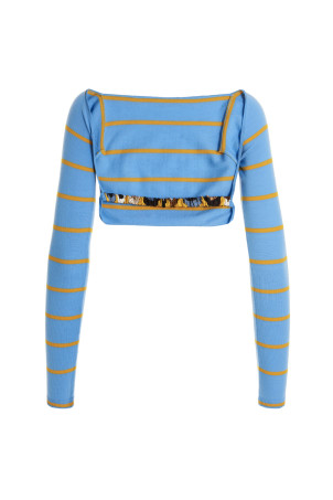 Свитер с вырезами и укороченным кроем, СИНИЙ EMILIO PUCCI 3EKM033E951A93