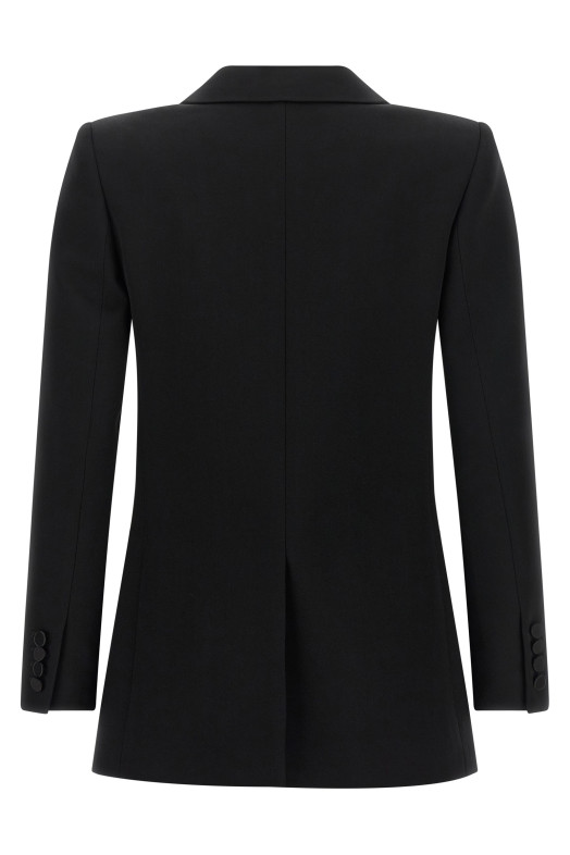Satin lapel blazer Black