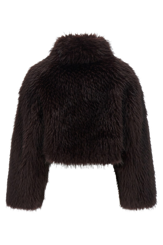 'Gravina' eco-fur coat Purple