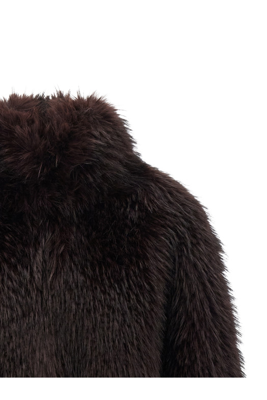 'Gravina' eco-fur coat Purple