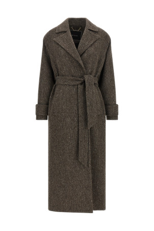 Chevron wool coat Brown