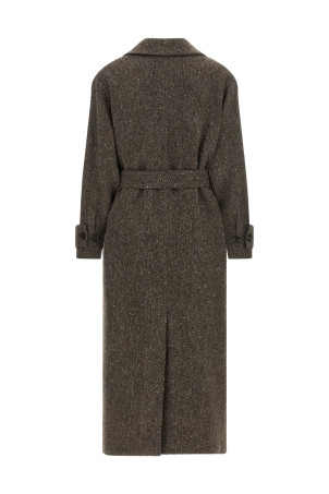 Chevron wool coat Brown