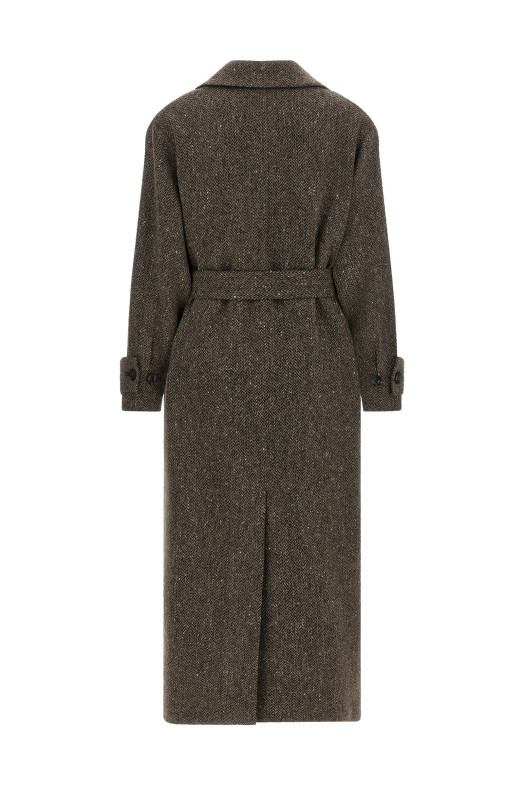 Chevron wool coat Brown
