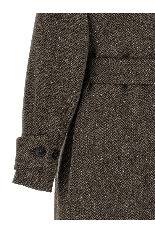 Chevron wool coat Brown