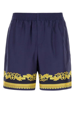 Blue silk bermuda shorts VERSACE (10222251A19254)