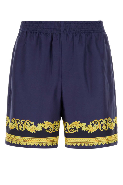 Blue silk bermuda shorts VERSACE (10222251A19254)