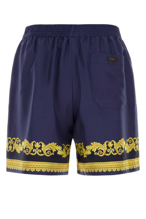 Blue silk bermuda shorts VERSACE (10222251A19254)