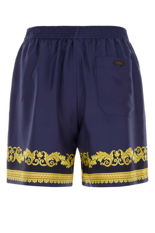 Blue silk bermuda shorts VERSACE (10222251A19254)