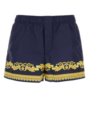 Navy blue polyester swimming shorts VERSACE (10261721A19318)