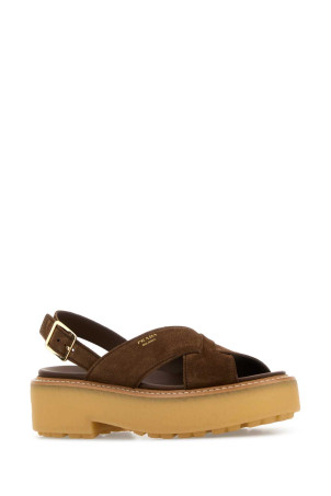 Brown suede sandals PRADA (1X229OF055054)