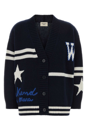 Navy blue wool oversize Belgio cardigan WEEKEND (2625346072600)