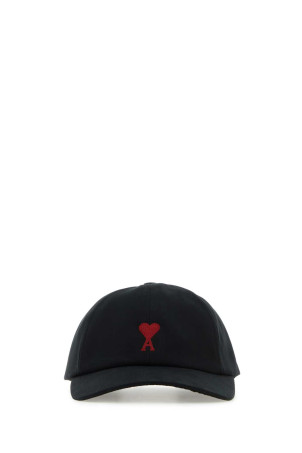 Black cotton baseball cap AMI (BFUCP006AW0041)