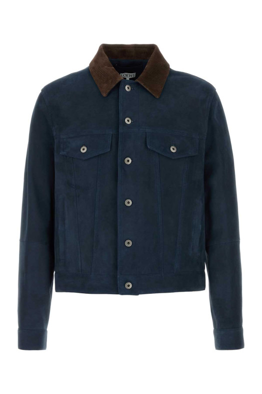 Navy blue suede jacket Black LOEWE (H526Y34LBN)