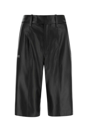 Black leather bermuda shorts Black OFF WHITE (OWJF004F21LEA001)