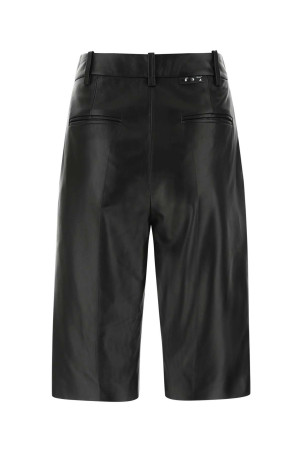 Black leather bermuda shorts Black OFF WHITE (OWJF004F21LEA001)