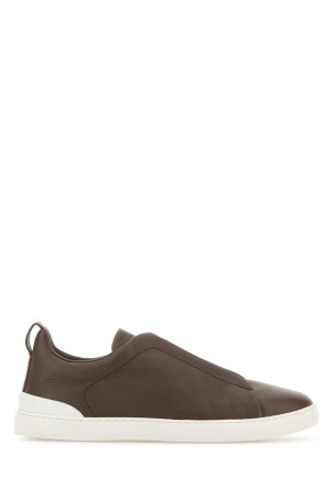 Mud leather slip ons ZEGNA (RLHCVOS4667Z)