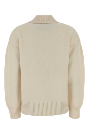 Ivory wool polo shirt Blue AMI (UPL409018)