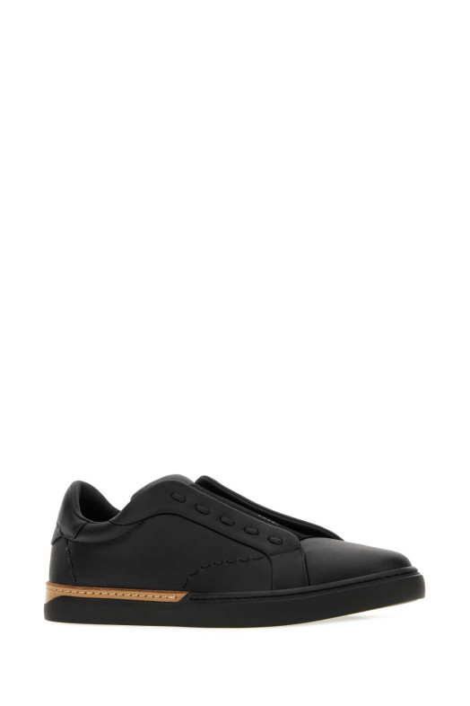Black leather Fendi City slip ons FENDI (7E1937A2C9)