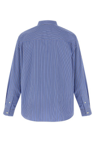 Patch striped shirt Blue