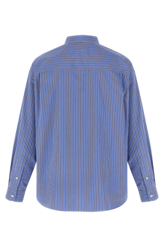 Patch striped shirt Blue