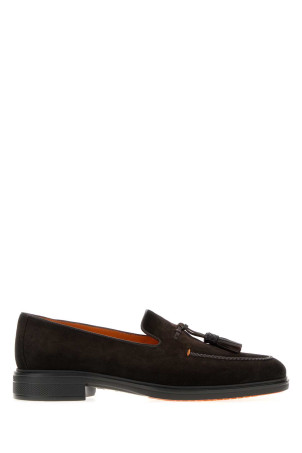 Dark brown suede Easy loafers SANTONI (MGEO19368NEABYSU)